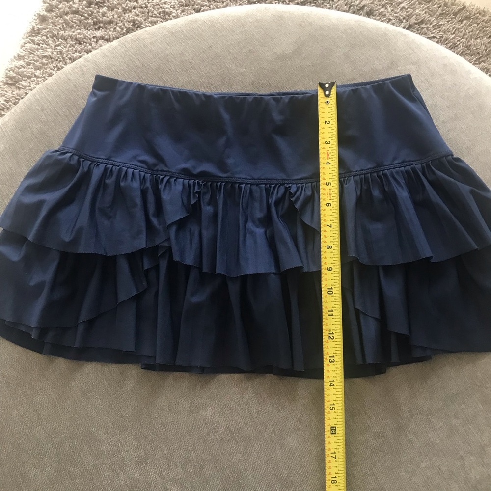 LUCKY IN LOVE Tiered Pleated Tennis Skirt Skort in Navy Blue Size XL
